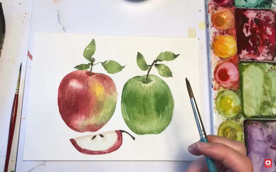 Simple Approach to Painting Apples with Watercolors