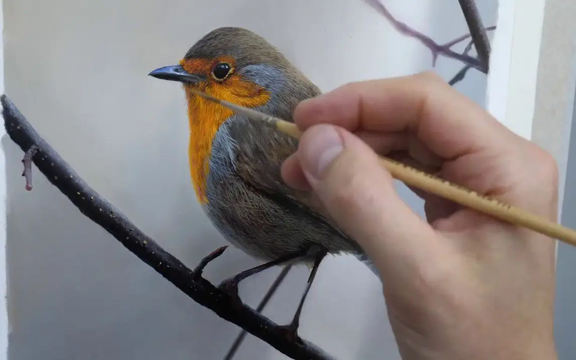 Realistic Bird in Oils