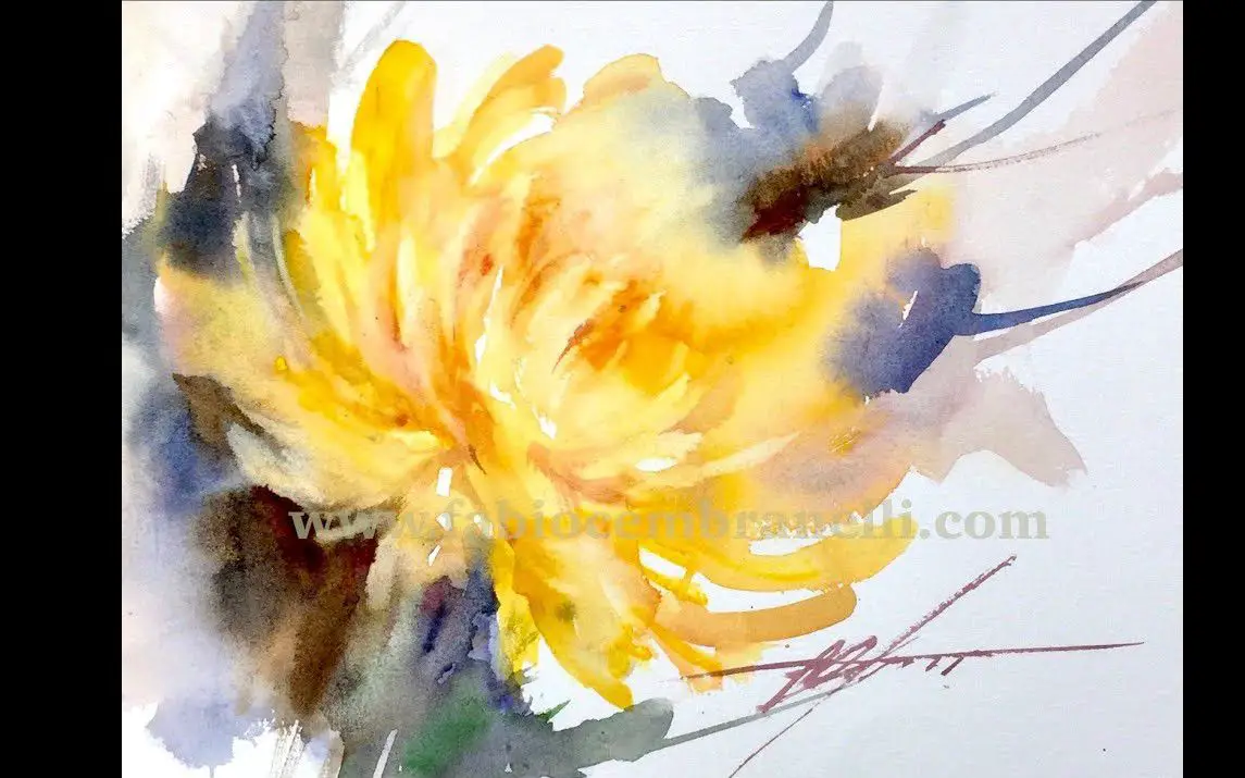 Abstract Chrysanthemum Painting Demonstration