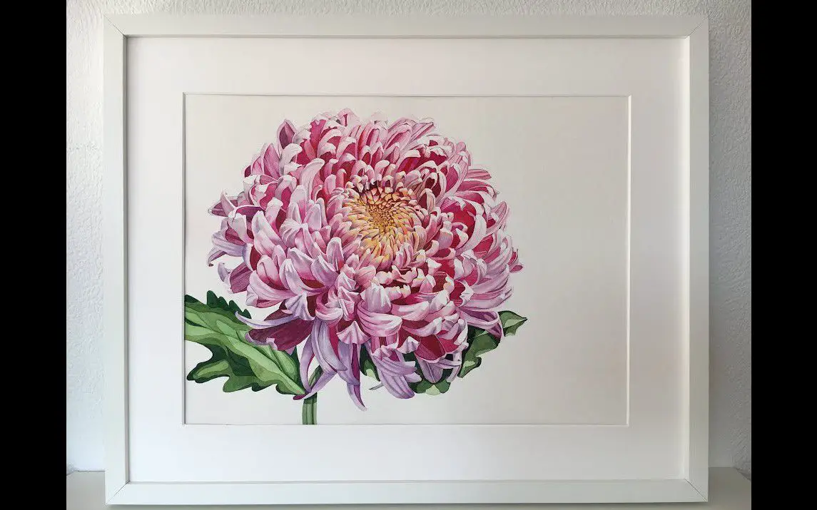 Realistic Chrysanthemum Painting