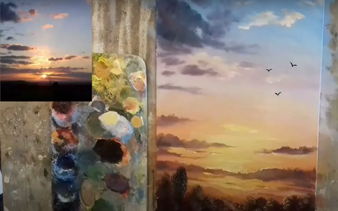 Painting A Sunset In Oils by Stephen Conway