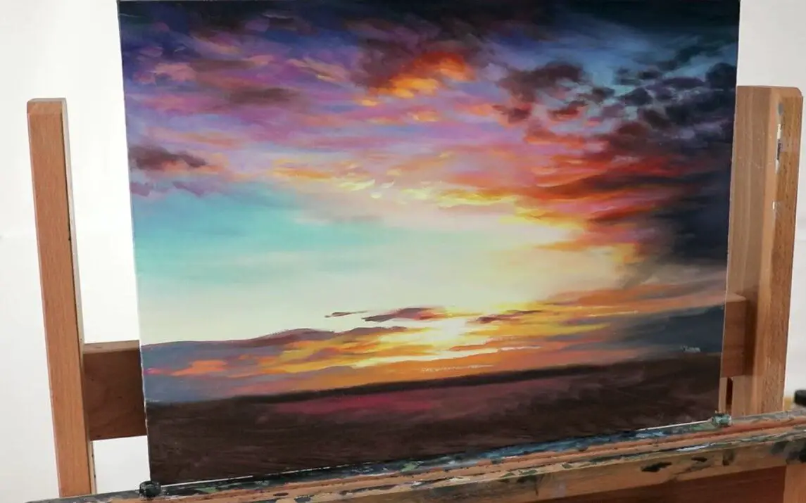 Painting a Realistic Sunset in Acrylics by Chuck Black Art