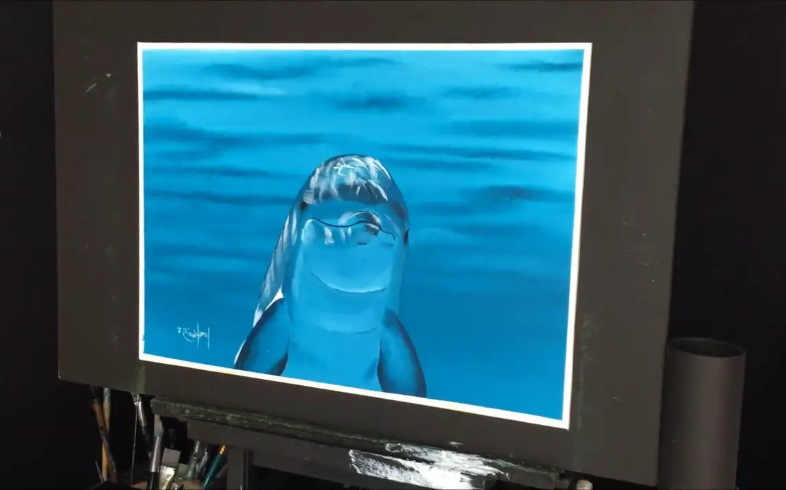 Lifelike Dolphin Painting
