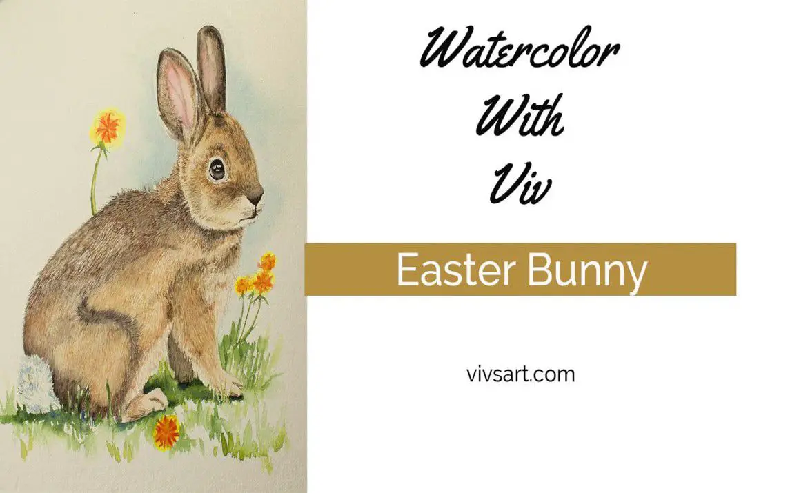 Simple Watercolor Painting of an Easter Bunny