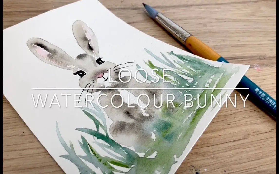 Loose Watercolor Bunny Painting Tutorial