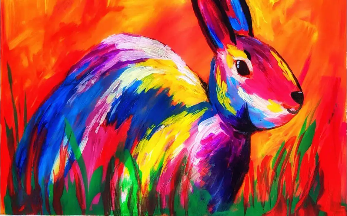 Abstract Easter Bunny Painting