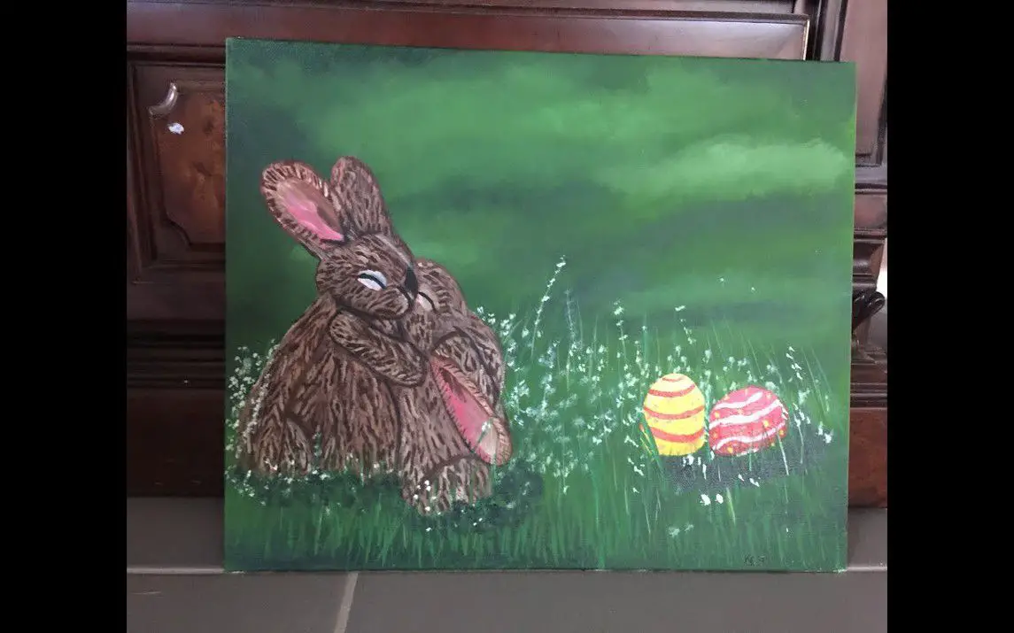 Beautiful Painting of a Couple of Chocolate Bunnies