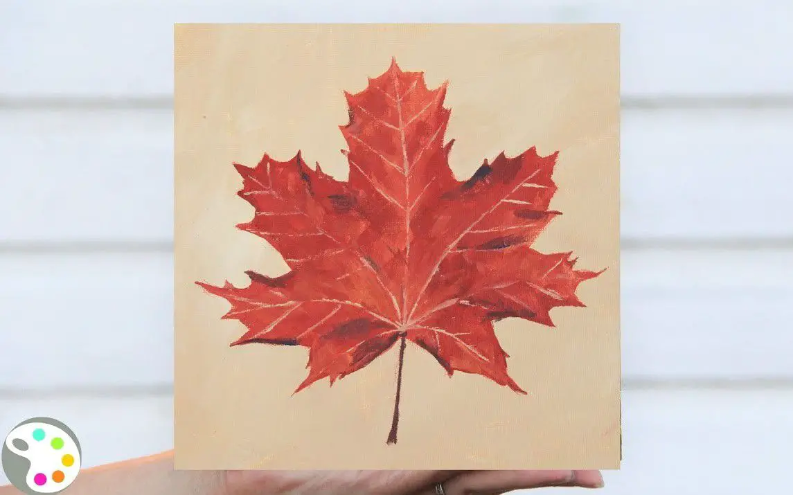 A Simple Fall Leaf Painting