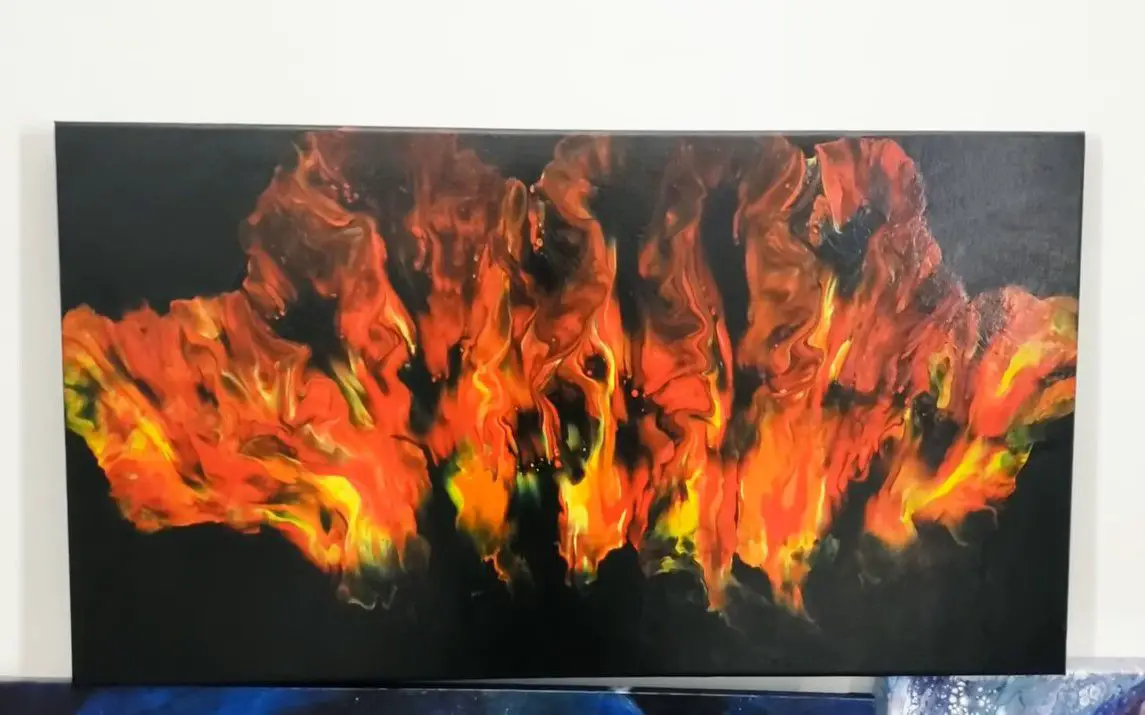 Breathtaking Fluid Painting of a Raging Fire