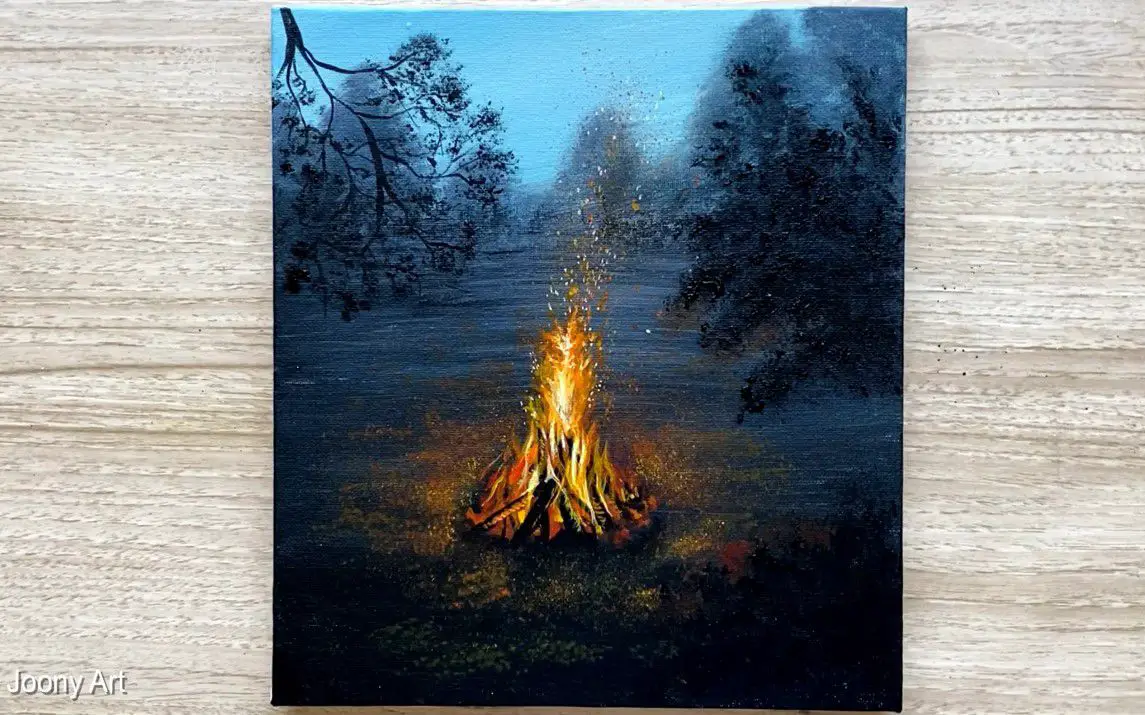 Realistic Campfire Painting