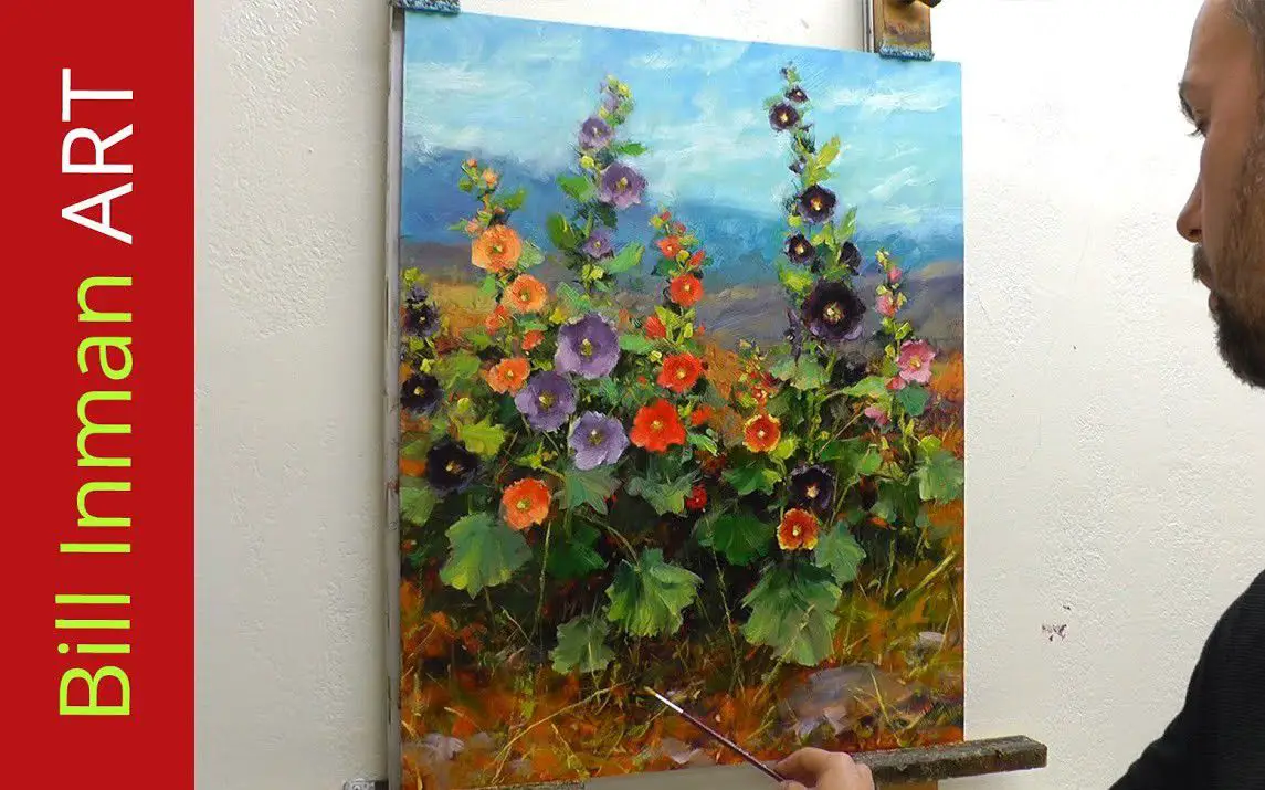 Realistic Hollyhock Painting