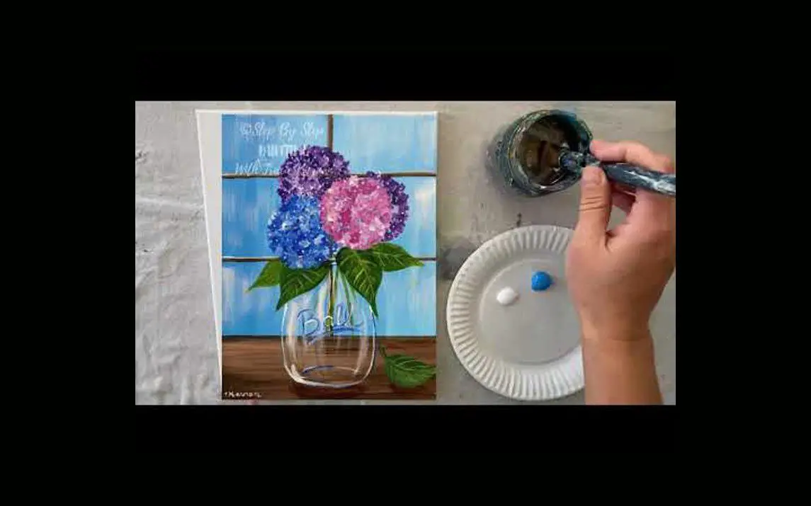 Beautiful Jar of Hydrangeas