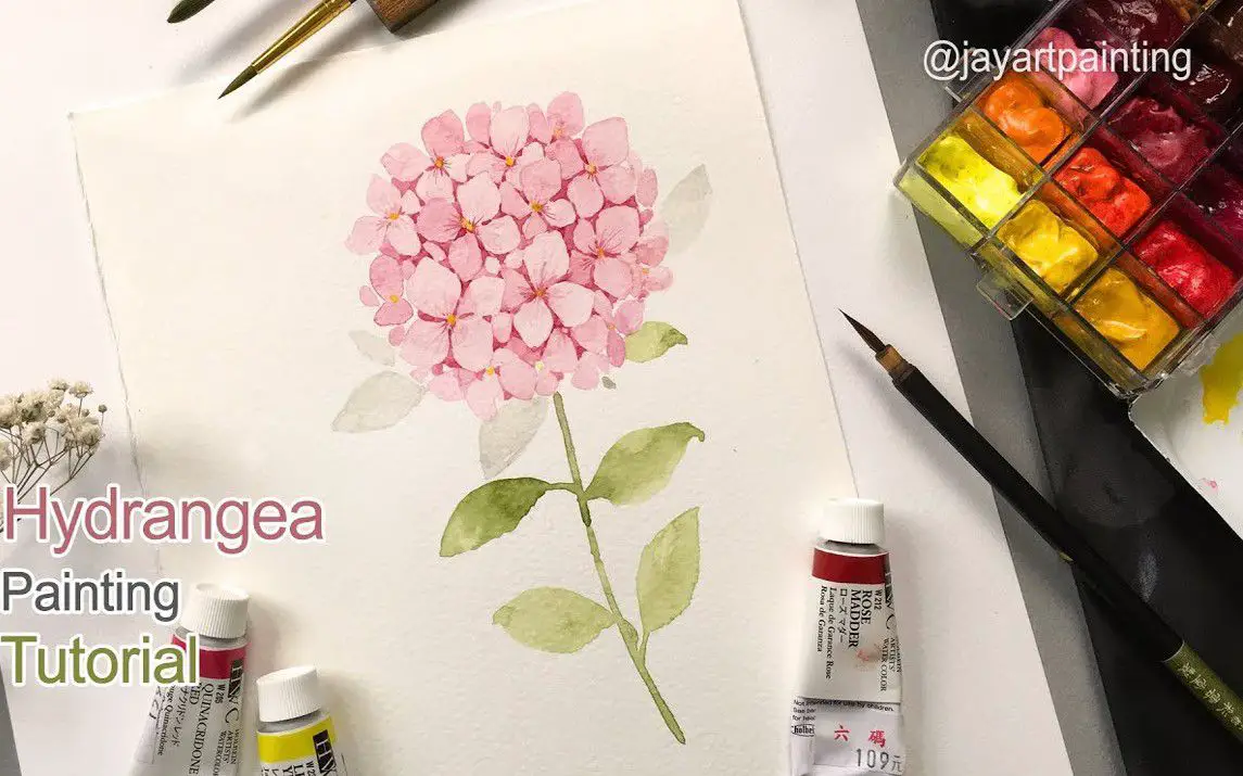 Easy Hydrangea Painting in Watercolor