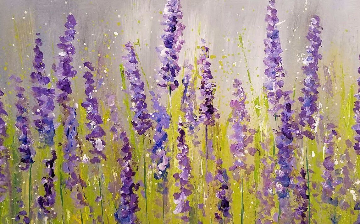 Lavender Painting with Cotton Swabs