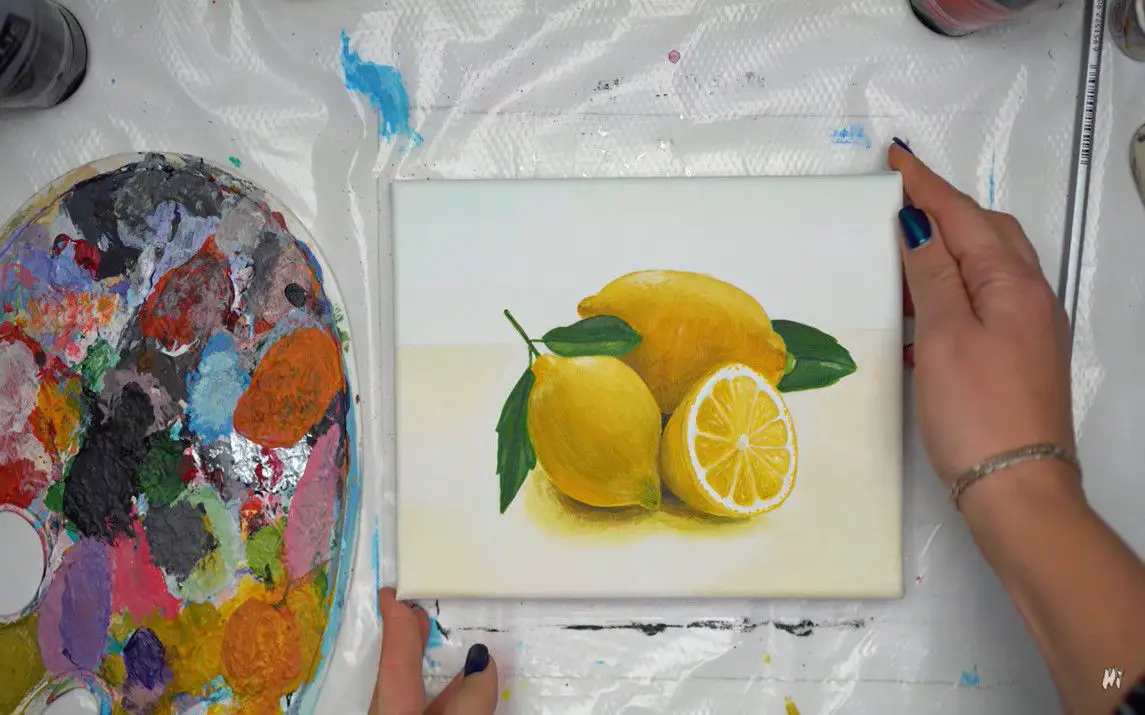 Bright Lemons with Acrylic Paint