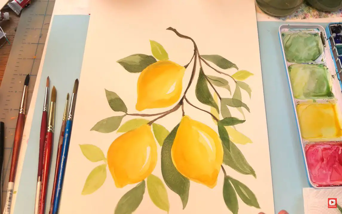 Step by Step Lemon Painting using Watercolors