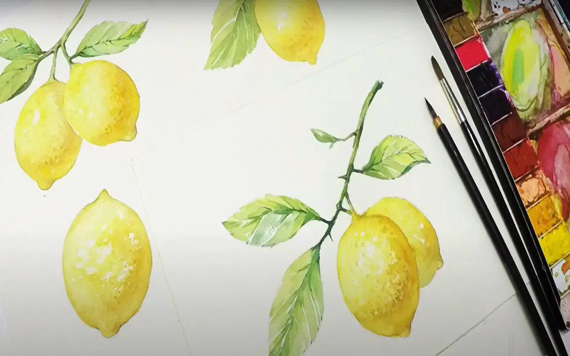 Realistic Painting of Lemons
