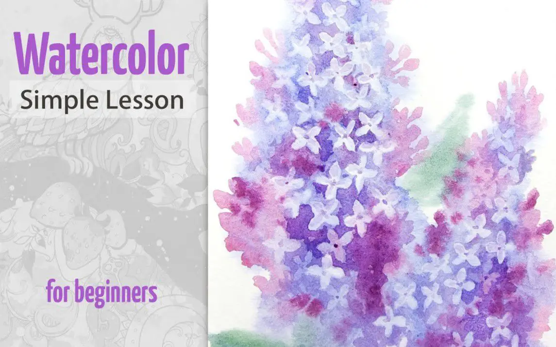 Simple Lilac Painting in Watercolor