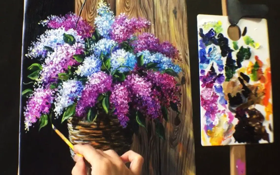 Realistic Lilac Painting