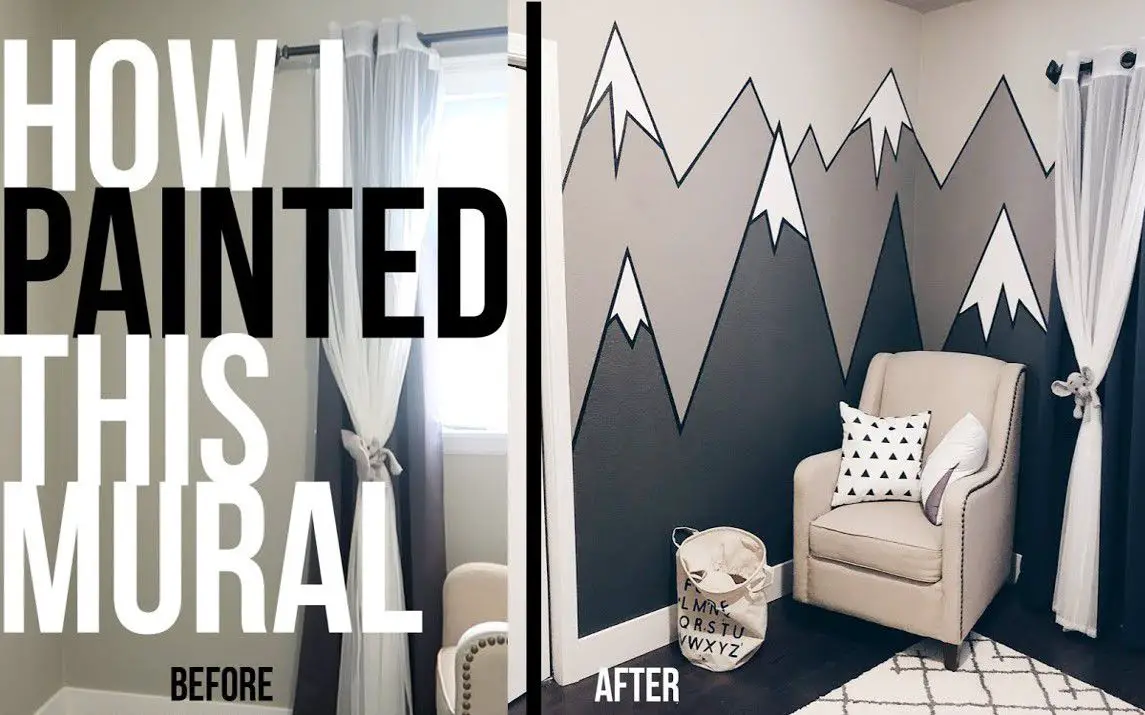 Simple Mountain Mural for Kids’ Bedroom