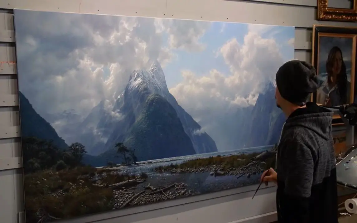 Epic Mountain Range Painting