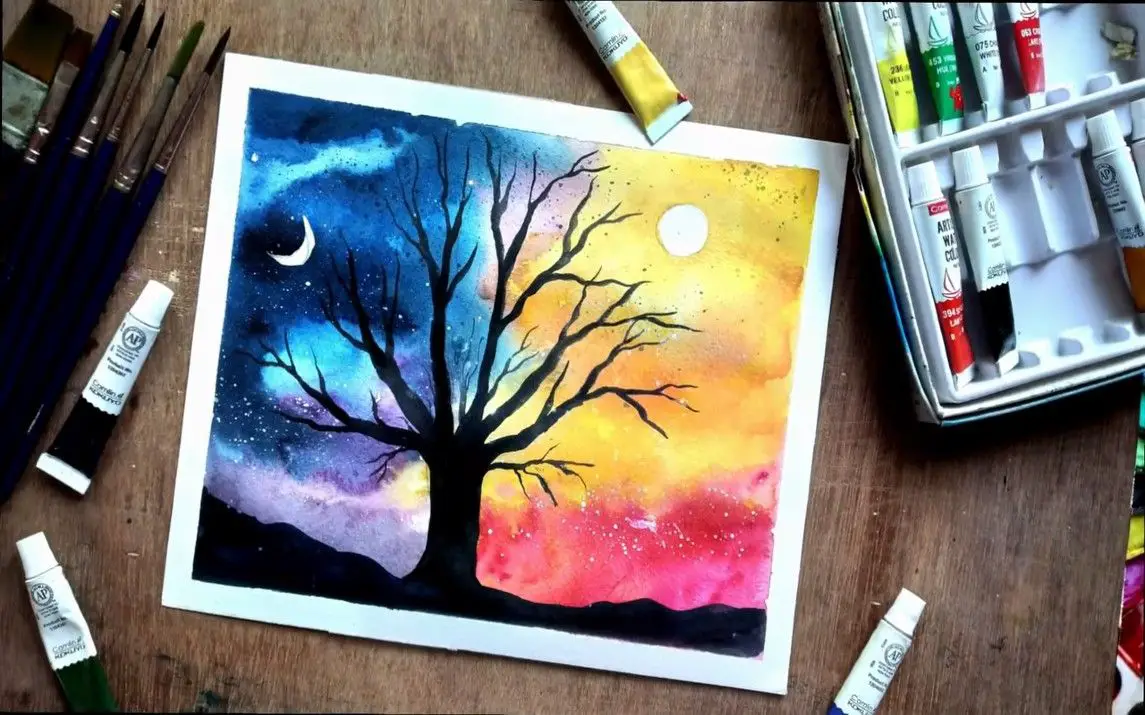 Gorgeous Abstract Watercolor Nature Painting