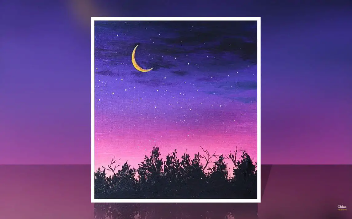 Scenic Painting of the Night Sky