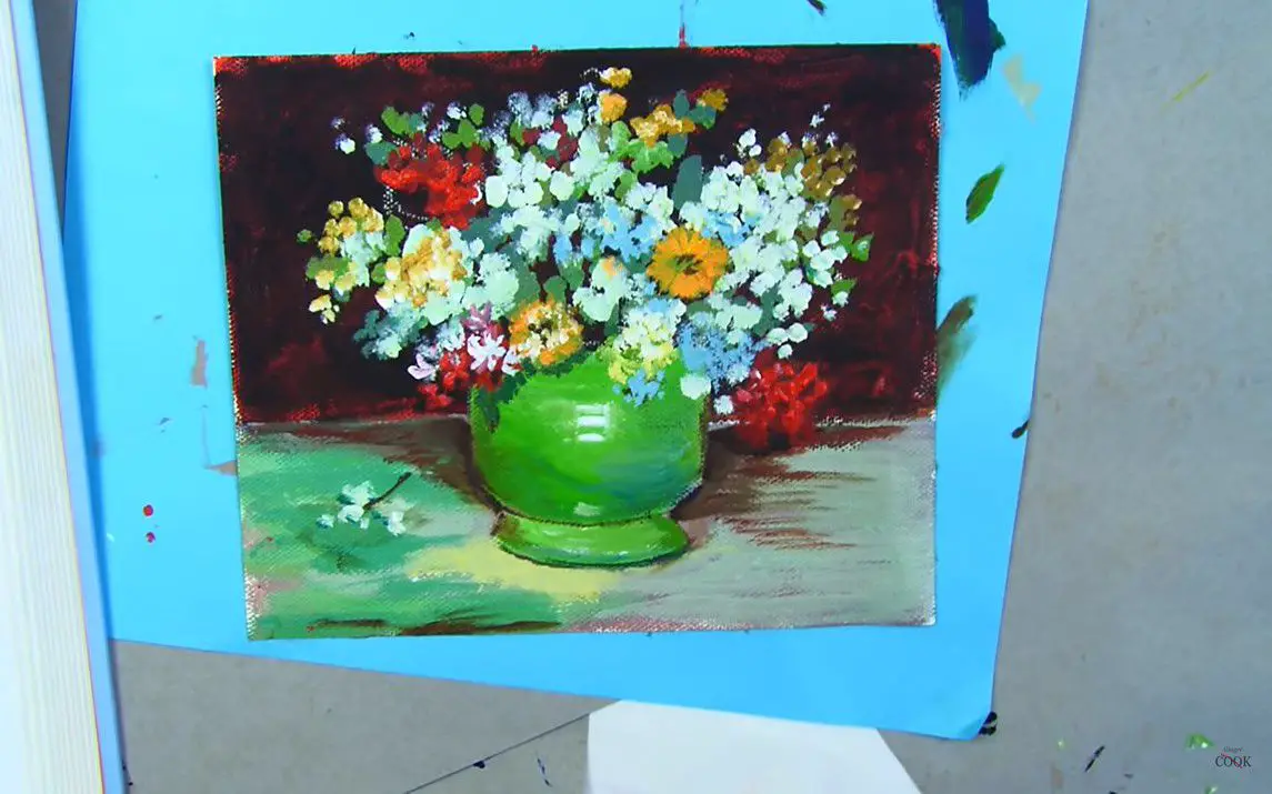 Van Gogh Style Flower Vase Painting