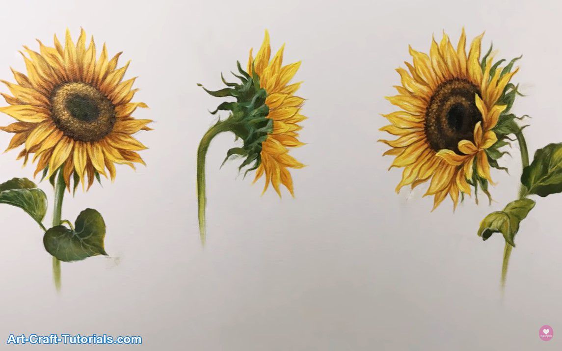 Stunning Sunflower painting Tutorial for Experts