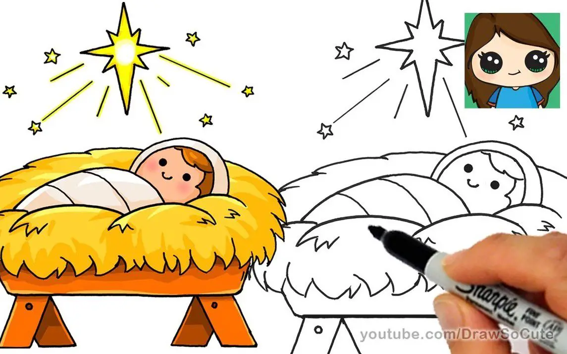 Baby Jesus Drawing for Kids