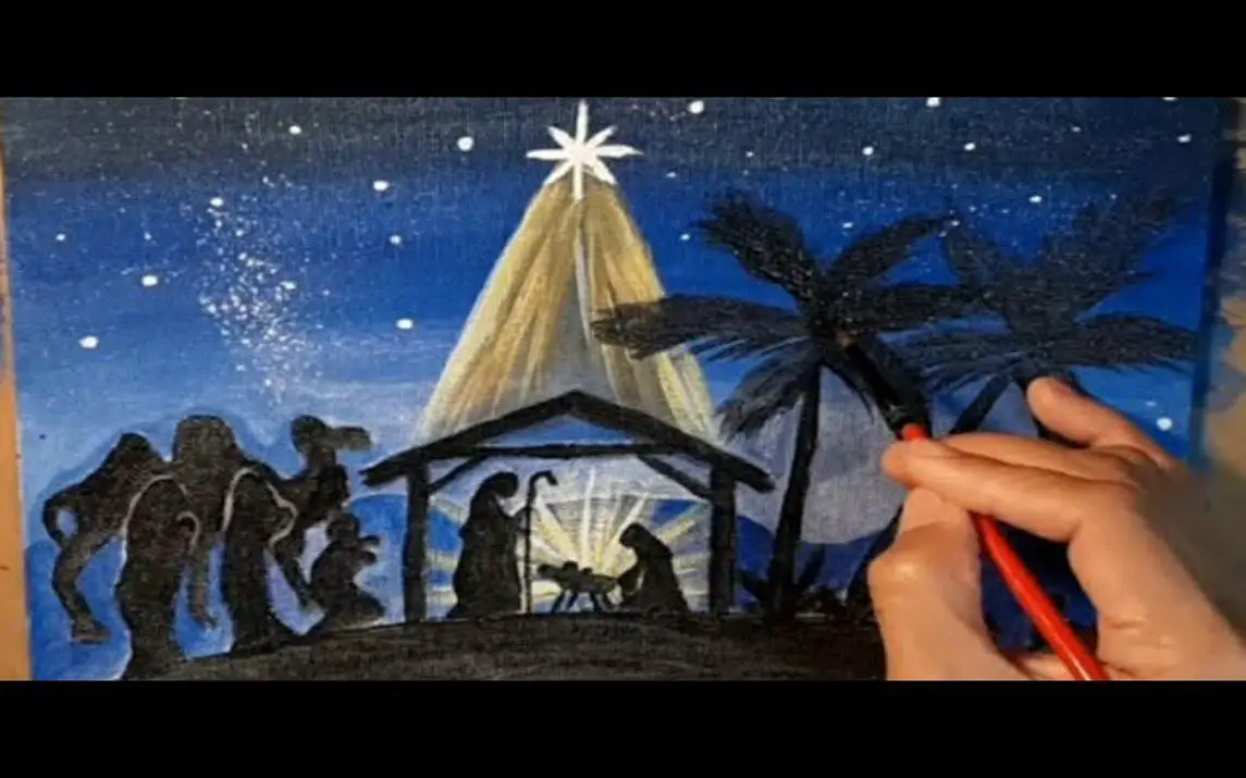 Simple Nativity Scene Silhouette