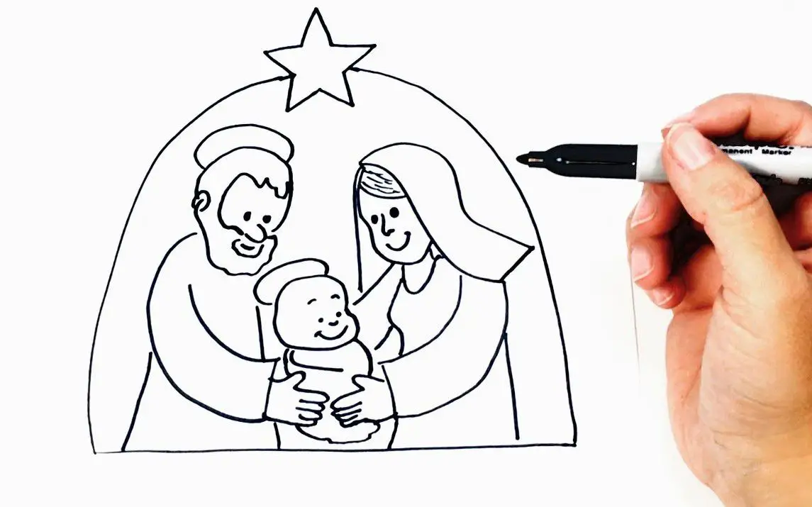 Quick Nativity Sketch for Kids
