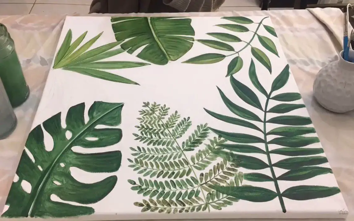 Gorgeous Tropical Leaf Painting