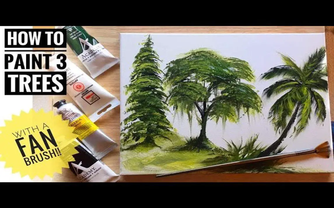 Tree Painting with a Fan Brush for Beginners