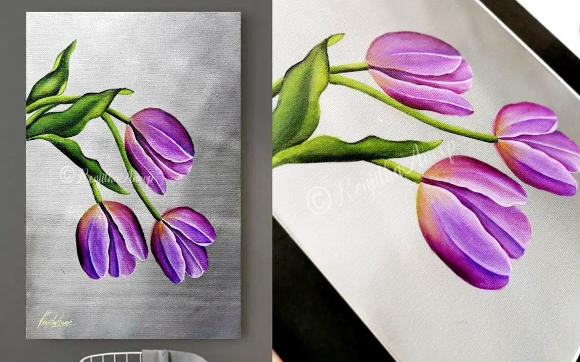 Step by Step Tulip Painting Tutorial