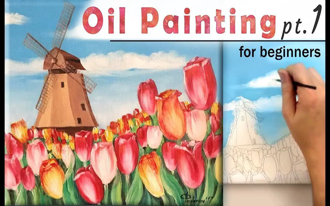Step by Step Tulip Field Painting Tutorial