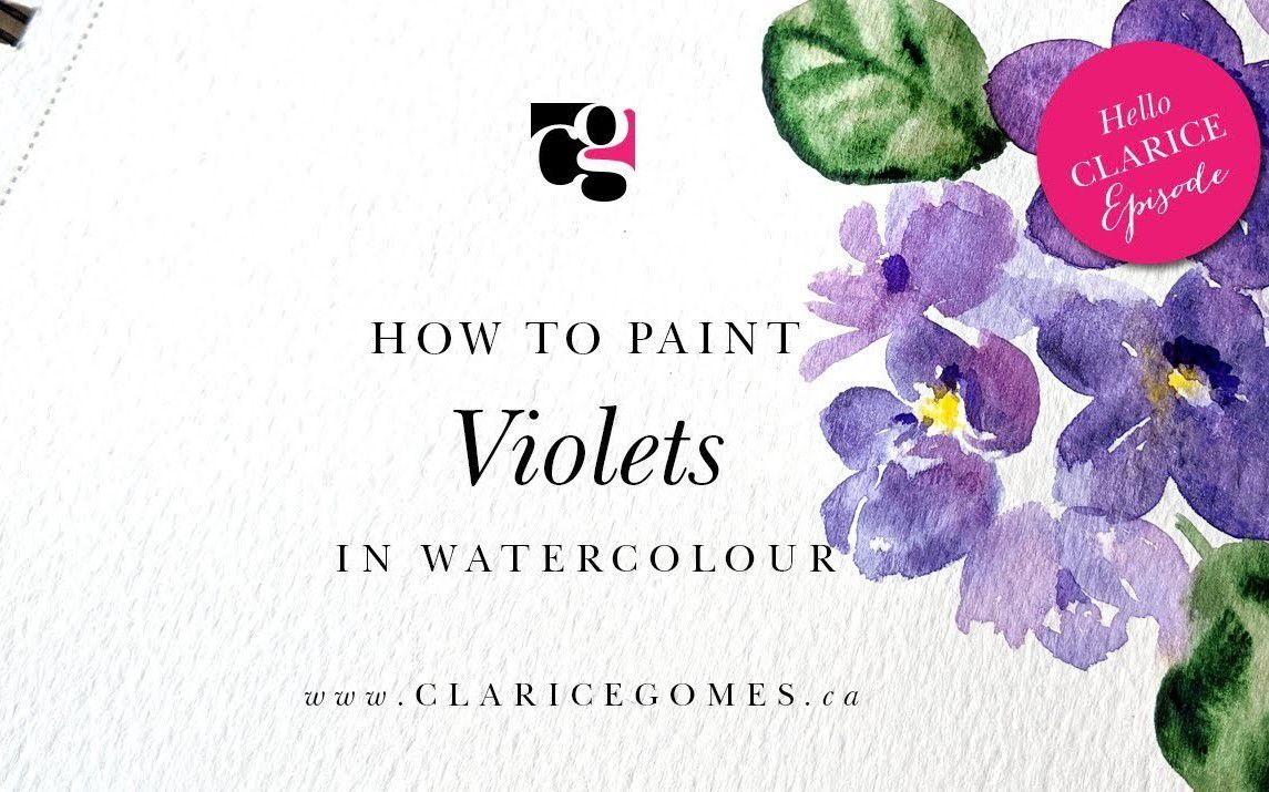Simple Violet Painting in Watercolor