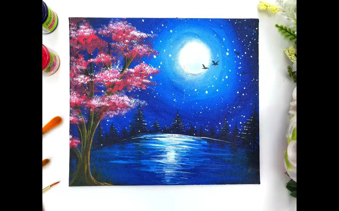 Easy Painting of Water at Night