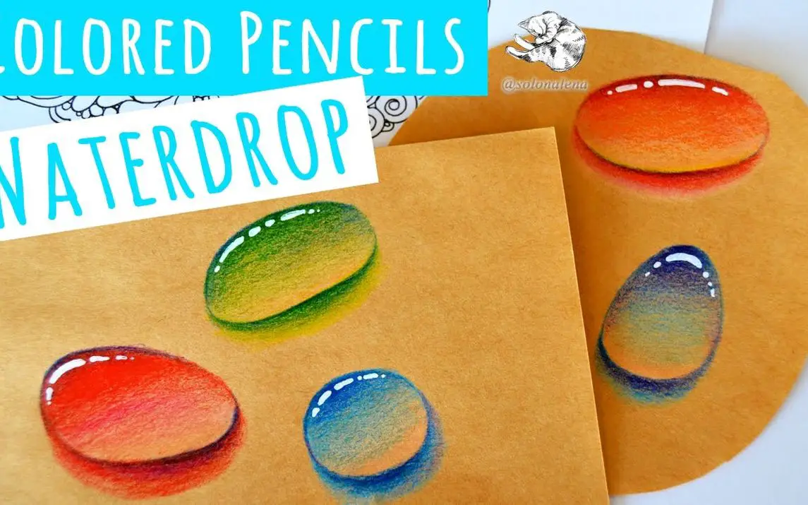Water Color Pencils Water Drops
