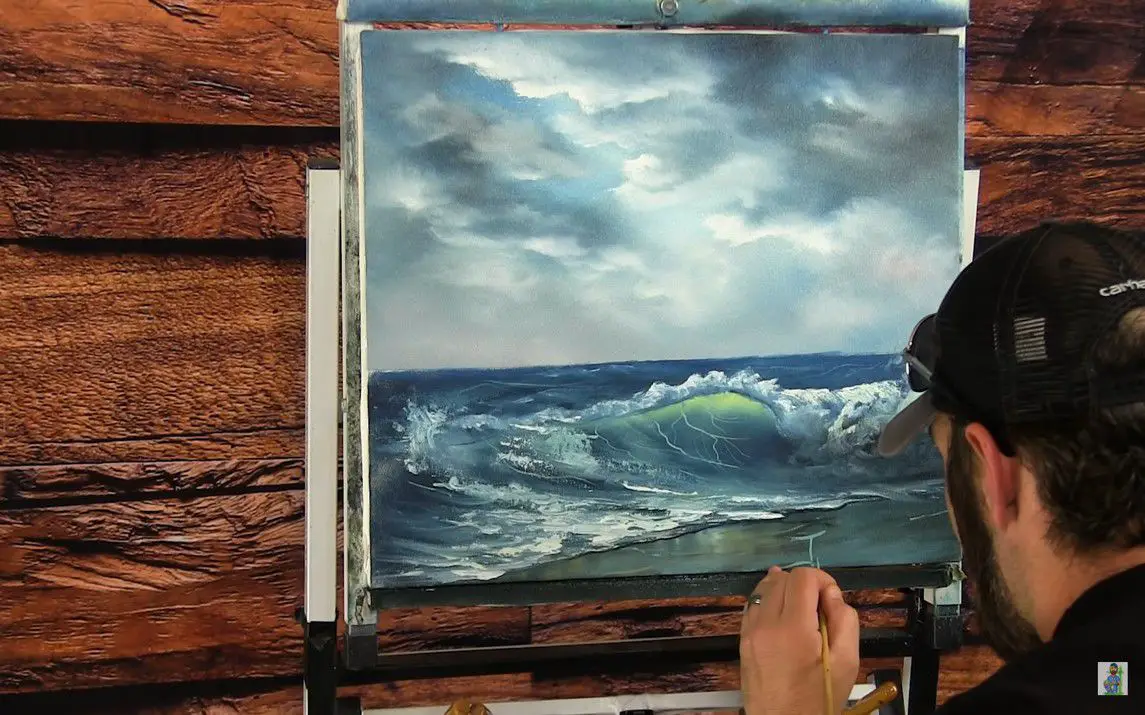 Beautiful Painting of a Wavy Sea