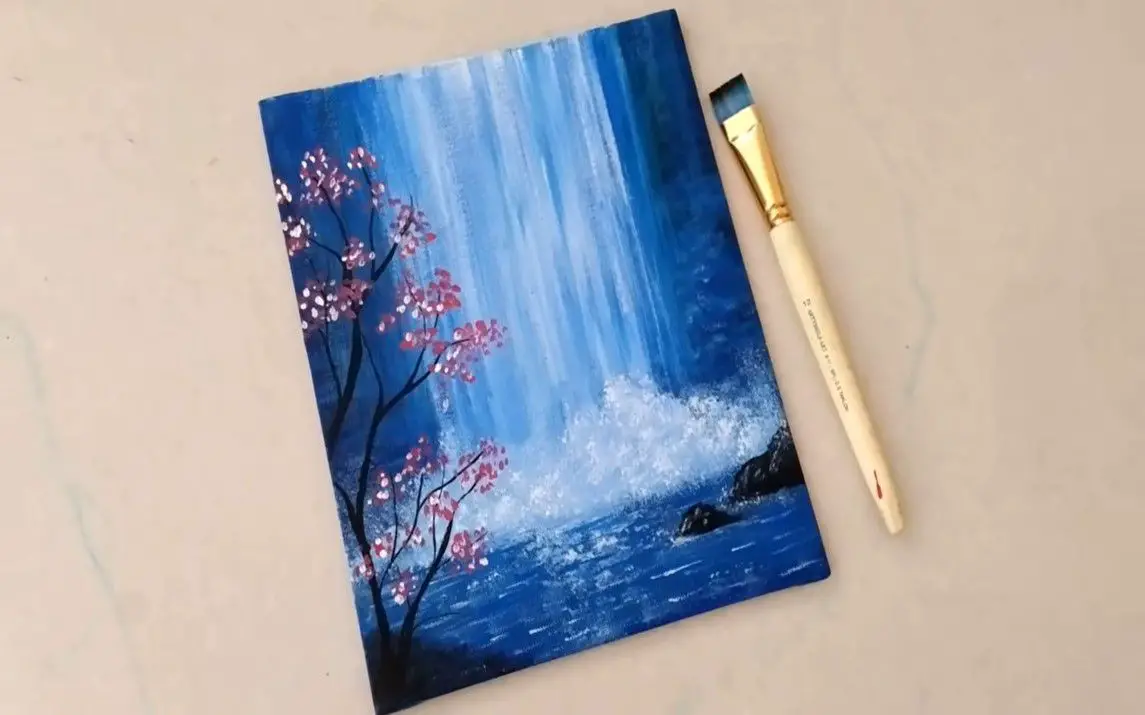 Step by Step Waterfall Painting