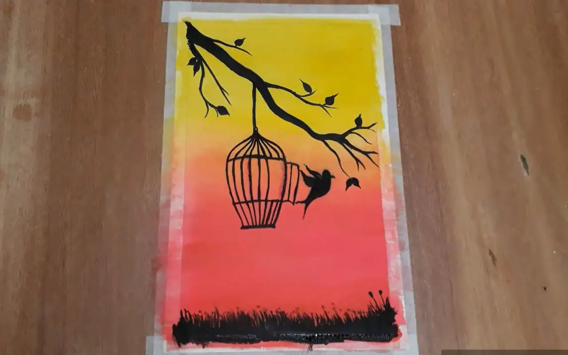 Simple Birdcage Painting